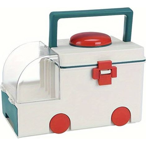 Petite trousse de premiers secours familiale, boîte de rangement pour médicaments, trousse de secours portable (1/5)