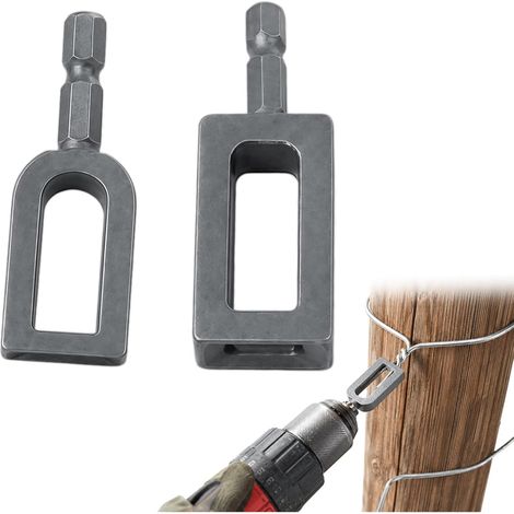 Outil de Torsion de Fils pour Perceuse – Torsadeur Robuste Queue Hexagonale 1/4 po, Acier Allié Haute Résistance, Électricien Professionnel, Clôtures Ligaturage Armatures Construction Rapide