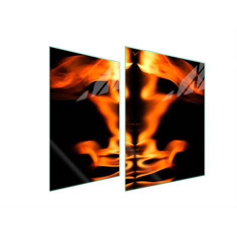 PLACA PROTECTORA DE VIDRIO PARA ESTUFA 70x52 FUEGO (1/5)