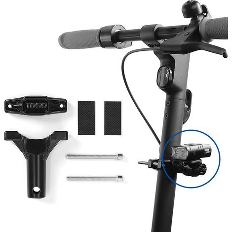 Support de fixation universel pliable pour trottinettes électriques, adapté au montage de projecteurs et de phares antichoc. (1/5)