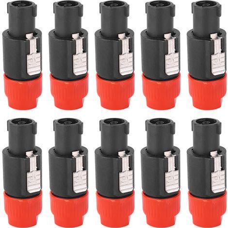Connecteur de haut-parleur Audio C NL4FC, 10 pièces, connecteur de câble de prise de haut-parleur étanche à 4 broches (rouge) (1/5)