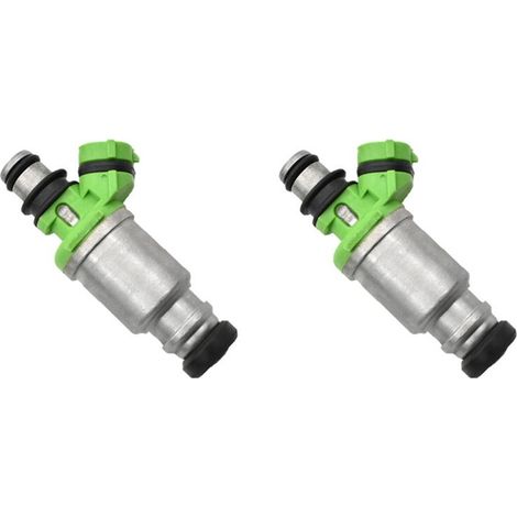 Dos inyectores de combustible nuevos, números de pieza 23250-16170 y 23209-16170, para motores Carina E 4AFE y 7AFE. (1/4)