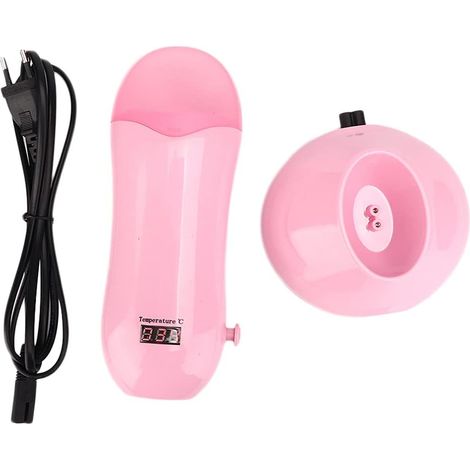 Roll On Wax Warmer Chauffe-cire électrique Portable Température Réglable Chauffe-cire Dépilatoire Machine D'épilation pour Femmes et Hommes Rose (Prise UE 220V) (1/5)
