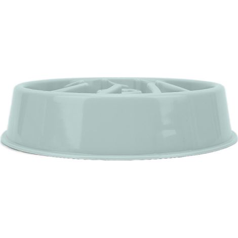 Gamelle anti-glouton antidérapante et non toxique pour chiens et chiots, idéale pour manger lentement (bleue). (1/2)