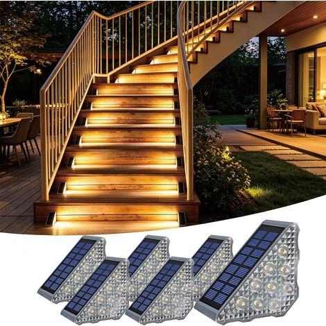 Éclairage solaire LED pour escalier étanche IP68 Blanc chaud 6P (1/5)