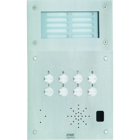 Plaque inox 8bp+grav+ecl URMET 52008G
