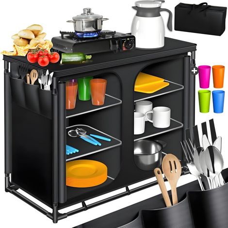 Armoire de Camping. Cuisine de Camping avec Structure en Aluminium. Sac de Transport fourni. Armoire de Cuisine pour Camping. Meuble de Camping. Plein air (1/5)