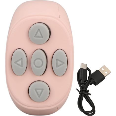 Bluetooth Télécommande Page Turner, Bouton Multimédia sans Fil électronique Télécommande Selfie, Appareil Photo Portable Obturateur à Distance(Rose)