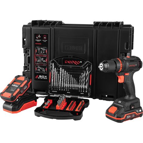 Perceuse-Visseuse sur Batterie CD-201HBC Brushless 20V avec Jeu de Forets Métal, Béton, Embouts de Vissage - 2 Batteries Rechargeables 2Ah 20V (1/5)
