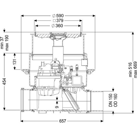 Système anti-refoulement Pumpfix F DN 150, plaque de base, carrelable