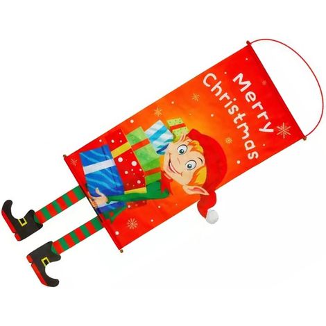 Dekorative Weihnachtsflagge, vertikale Weihnachtsflagge, Wandbehang für Garten, Büro, Schule, Geschäft, Weihnachtself (1/5)