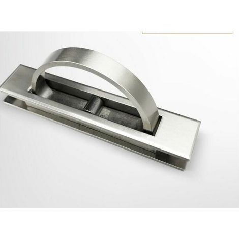 Deux poignées de tiroir dissimulées, poignées en alliage de zinc pivotantes à 180°, adaptées aux armoires, tatamis, etc. (argent brossé) (1/5)