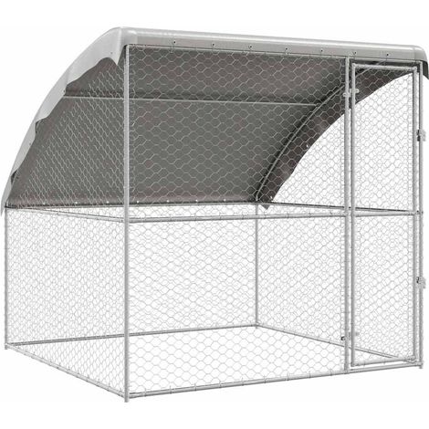 vidaXL Dog Kennel with Storage Silver 2 x 2 x 2 m Galvanised steel