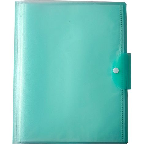 File Folder A3 Size Multi Pockets PP Clear Round Edge Document Organizer with Buckle Lock for Office School Students Transparent Green 20 Pockets