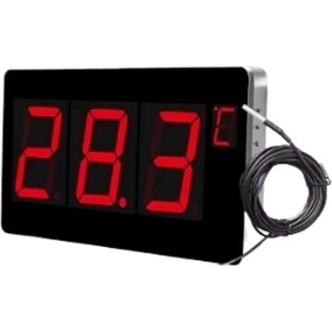 Thermomètre à Eau Thermomètre Numérique Avec Sonde, Grand Écran LED, Sur Pied Et À Suspendre Au Mur, Hygromètre Industriel(LX923TM-B-Red) (1/5)