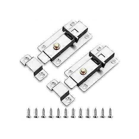 Türschloss-Set, Türschloss aus Edelstahl, Türriegel, Federtürschloss, zur Befestigung aller Arten von Innentüren in Schlafzimmern und Badezimmern