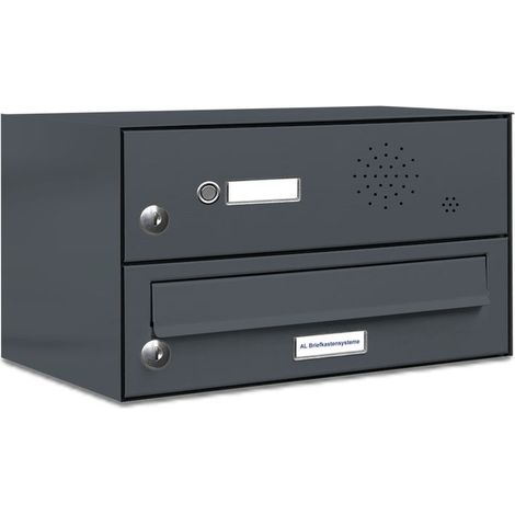 1er Briefkasten Anlage Aufputz - Wandmontage RAL 7016 Anthrazit Klingel (1/5)