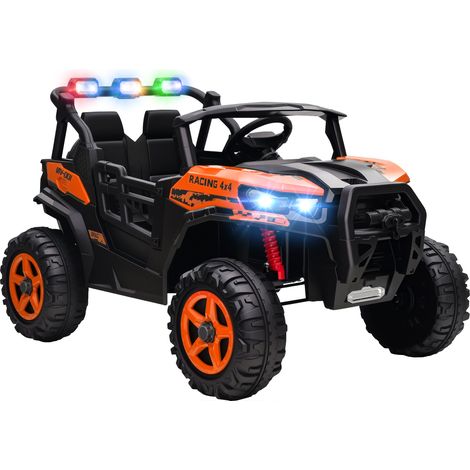 Macchina Elettrica per Bambini 3-8 Anni 24V Fuoristrada a 2 Posti Doppio Motore Telecomando e Soft Start Arancione