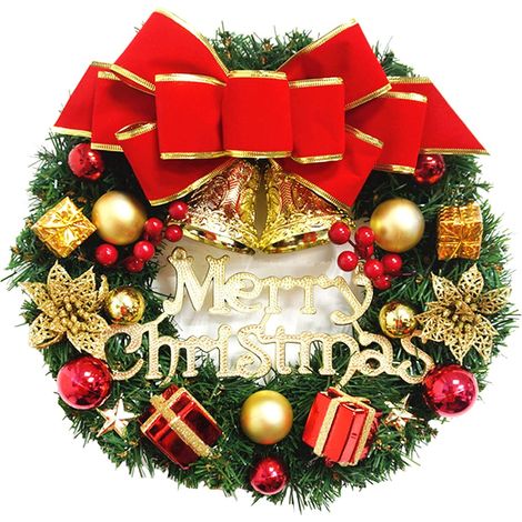 Christmas Tree Decoration Christmas Garland, Christmas Decoration Wreath, Christmas Wreath Door Decoration Pendant Outdoor Christmas Decoration Garland, Christmas Decoration for Wall Fireplace, 30cm (1/4)