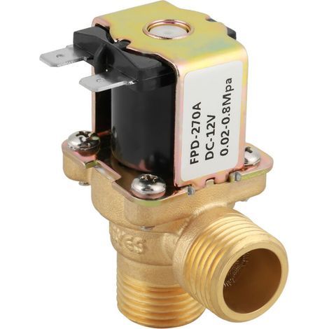 Électrovanne, vanne magnétique électrique automatique résistante à l'humidité et anticorrosion avec matériau en laiton de haute qualité pour l'approvisionnement en eau. (1/5)