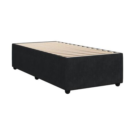Sommier tapissier, matelas en velours noir, 100 × 200 cm, velours doux et confortable, pour chambre, décor moderne, facile à assembler (1/5)