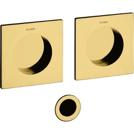 Poignée de porte coulissante Giotto Q laiton - D129ZL (1/2)