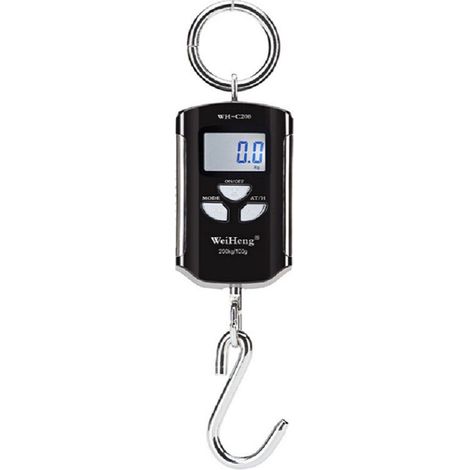Balance de grue électronique portable, balance à bagages, plage de mesure précise 200 kg/100 g crochet en acier inoxydable audacieux - noir