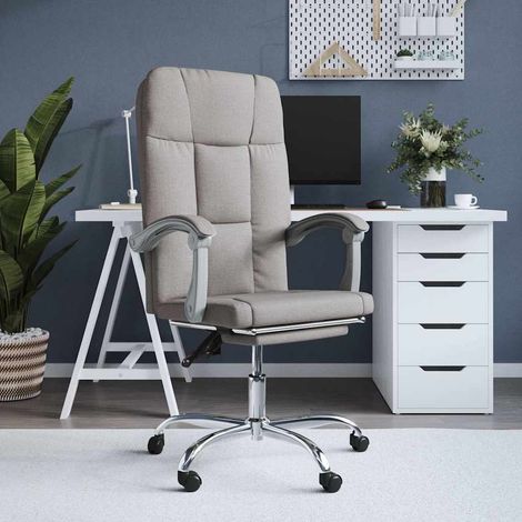 vidaXL Silla de oficina reclinable de tela gris taupé (1/5)
