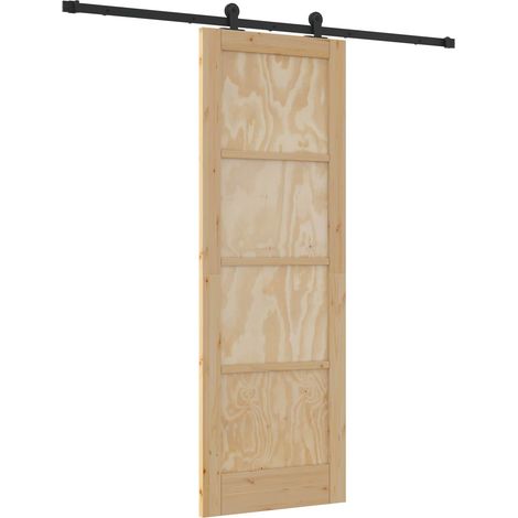 Maison Exclusive - Schiebetür Natürlich und Schwarz 73,5 x 211 cm