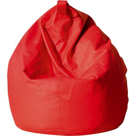Poltrona a Sacco Pouf in Similpelle Rossa Avalli (1/2)