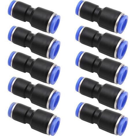 Connecteurs Pneumatiques Droits 6mm à 8mm 10 Pièces Connecteurs Pneumatiques Air Push Connecteur (1/4)