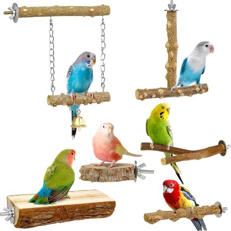 perchoirs pour oiseaux – Bois naturel – Branches pour grimper – Affûtage des griffes – Pour perruches, inséparables et calopsittes (1/4)