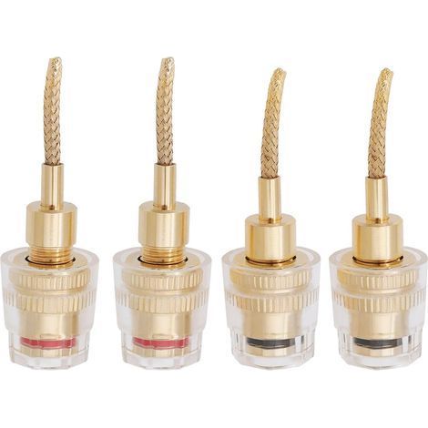 4-piece gold-plated audio adapter cable, 2mm banana plug to 4mm banana plug to 2mm banana plug (16.5 x 44 mm) (1/5)