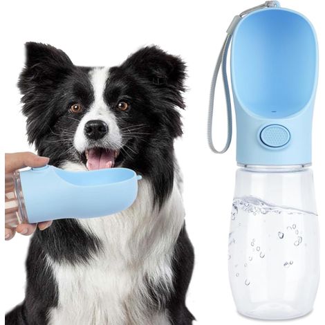 Gamelle pour chien - Fontaine à eau pour animaux - Bouteille d'eau - Animaux de compagnie - Nourriture pour chien - Accessoires pour chien - Bleu - 500 ml - Plastique (1/5)