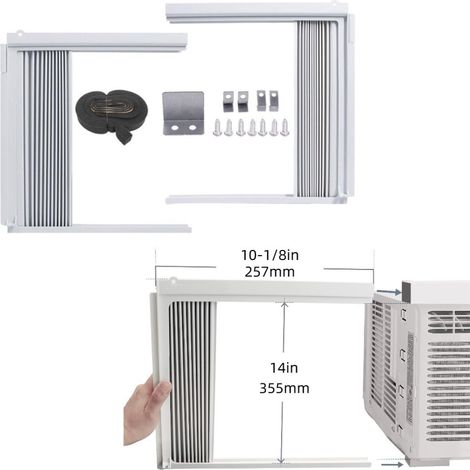 Plaque d’étanchéité pour climatiseur monobloc fenêtre 10 000 BTU – Panneau réglable avec lames orientables, épaisseur 12 mm, compatible avec modèles type 10K527 (1/5)