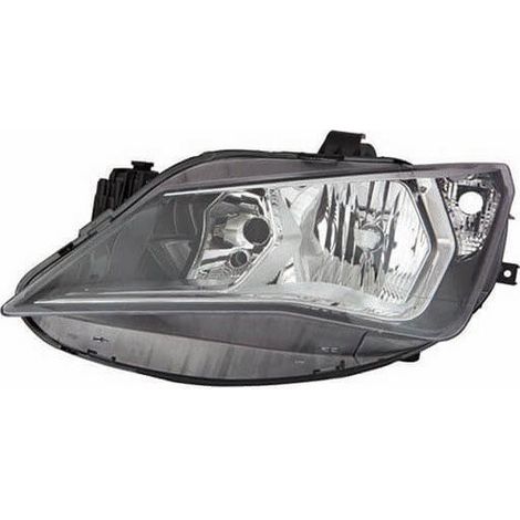 Phare avant gauche H7/H7 noir Seat Ibiza 4 6J5, 6P1 phase 2 et 3 2012-2017