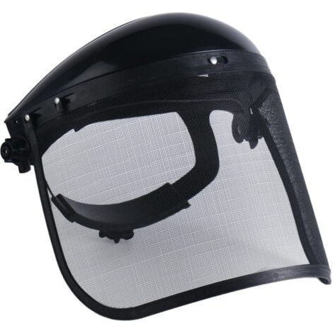 Protection contre la tronçonneuse avec visière en maille métallique Bonne ventilation Bandeau réglable durable Léger pour les travaux en extérieur, noir (1/5)