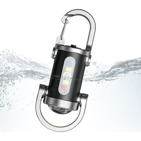 Juego de 4 mini linternas LED llavero, portátiles e impermeables para uso en exteriores. (1/5)