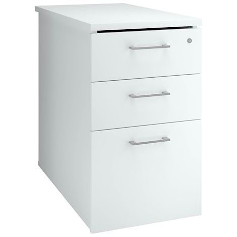 Caisson hauteur de bureau 80 cm - Arch - Tiroirs blanc - Maxiburo