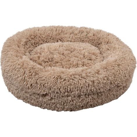 Bubble Dog Beruhigungskissen – Runde Anti-Druck-Plüschmatte – abnehmbarer und waschbarer Bezug – Beige, XS, 50 cm