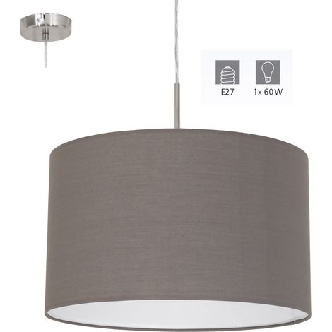 Lampadario A Sospensione Minimal Pasteri Acciaio Nichel Antracite 1 Luce E27 (1/5)