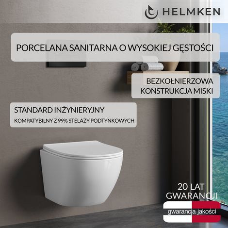 Wandhängendes WC-Becken mit Soft-Close-Sitz aus Duroplast Helmken 35103001 (Weiß) (1/5)