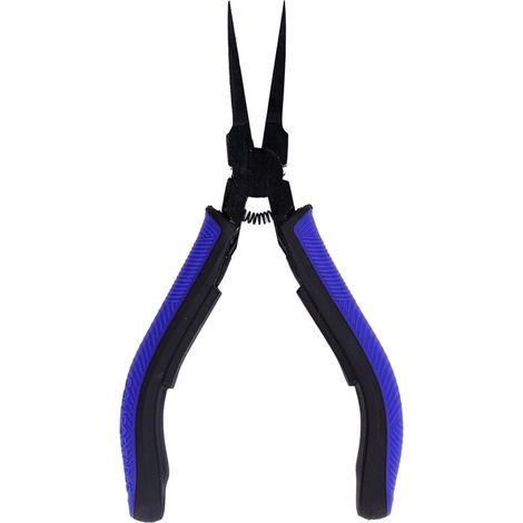 Flat Nose Pliers Carbon Steel Jaw TPR Handle Jewelry Making Pliers Tool for DIY Electronics