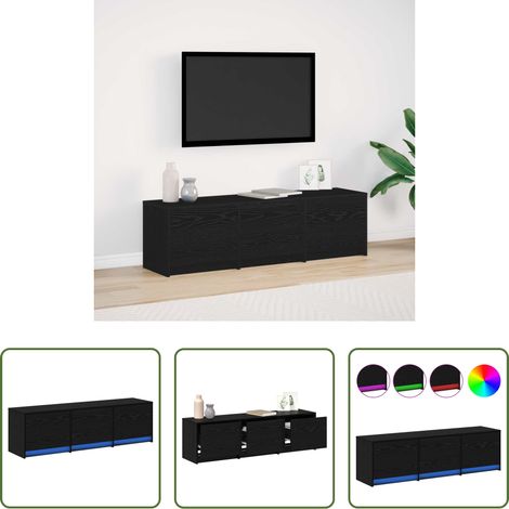 Rangement salon - Meuble TV Chêne noir 140 x 34 x 40 cm Bois d'ingénierie (1/5)