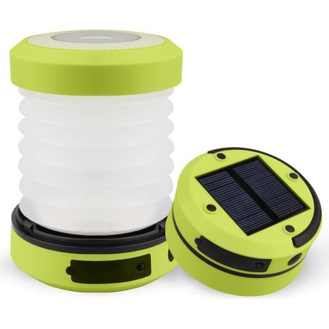 Faltbare, wasserdichte Solarlampe, Solar-Campinglampe, wiederaufladbare Solar-Taschenlampe - Crezuo