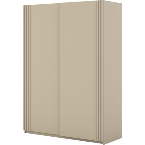 Armario Austin 371, Beige, 210x150x61cm, Puertas de armario: Correderas, Número de estantes: 0