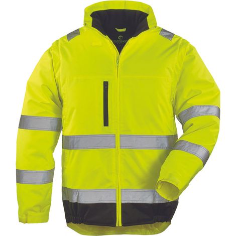 Blouson haute visibilité 2 en 1 manches amovibles Coverguard Hi-Way XTRA Jaune M (1/3)