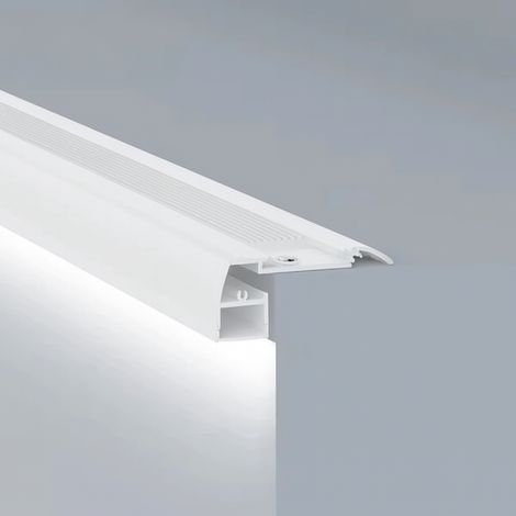 Nez de Marche Alu 2M Blanc pour Ruban LED 10mm - SILUMEN (1/5)