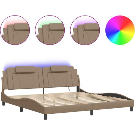 Maison Exclusive - Giroletto Viana con LED senza Materasso Cappuccino 200x200 cm (1/5)