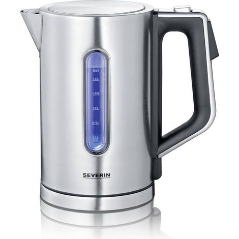 [NEUWERTIG] B-Ware SEVERIN Wasserkocher Edelstahl 1,7l Temperaturwahl 40–100°C 3000W Schwarz-Silber